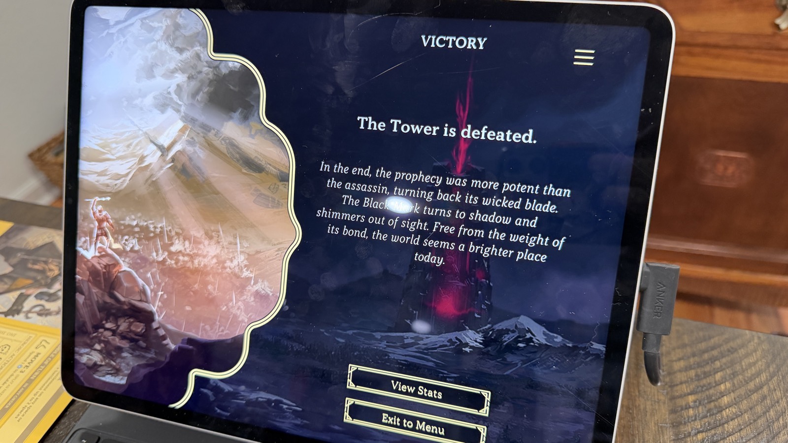 The companion app running the tower