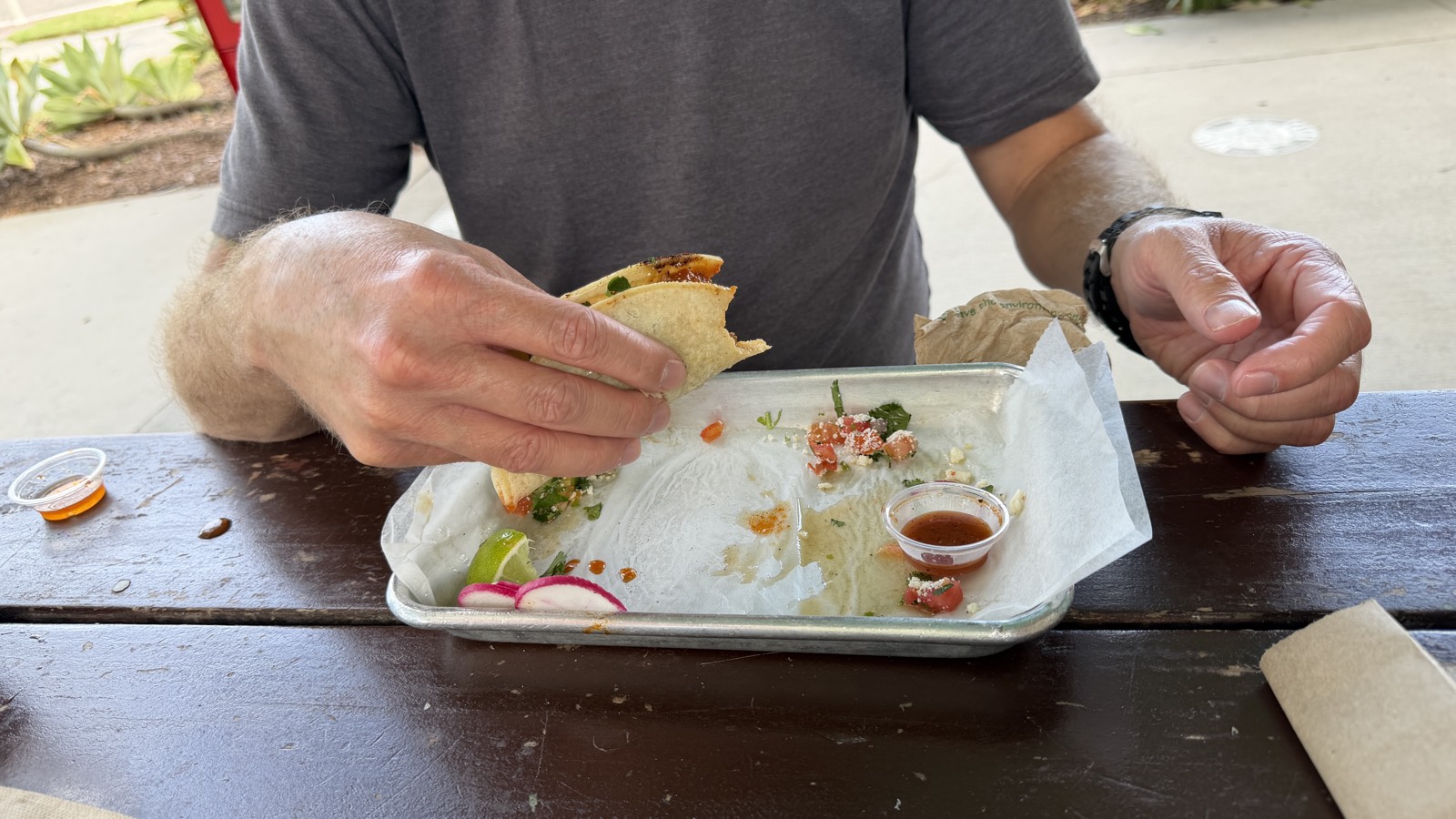 Mitch, mid-taco